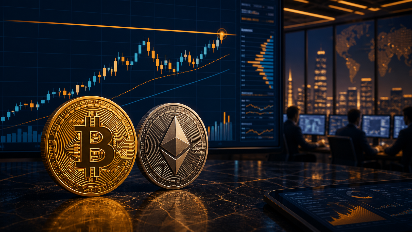 Bitcoin and Ethereum market chart