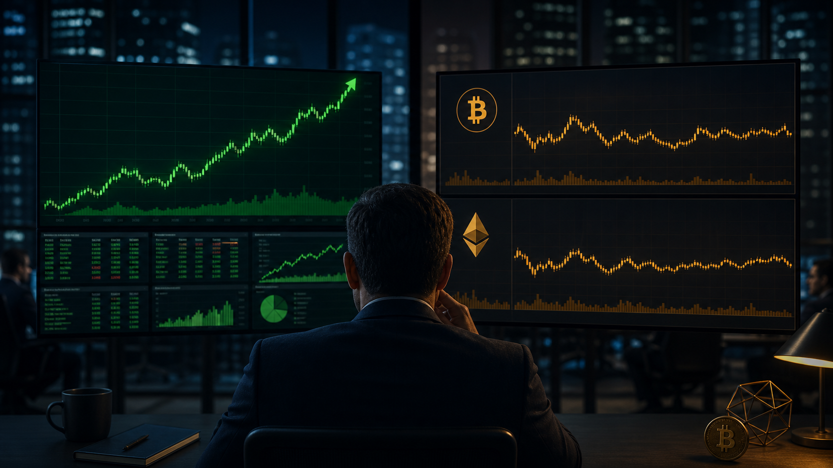 Crypto market compared with stock rally